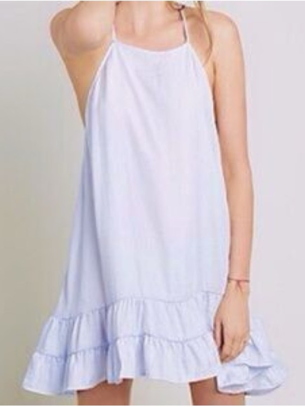 Intimately Free People Pale Lavender Racerback Halter Dress with Ruffled Hem